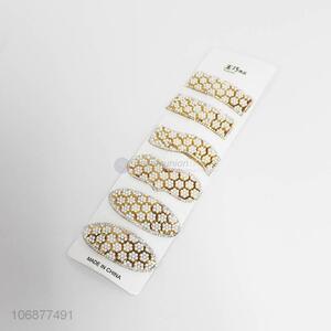 Factory price 6pcs acrylic beads iron hairpins