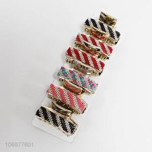 Hot sale 6pcs colorful acrylic stones plastic hairpins