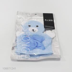 Hot selling animal shape baby bath exfoliating scrubber bath glove