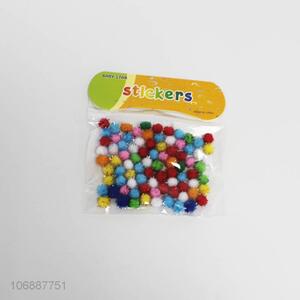 Wholesale Diy Mini Polyester Pompoms Tinsel Pompom Balls