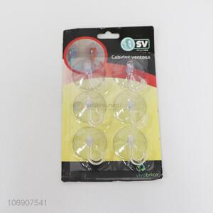 Best Sale 6 Pieces Transparent Plastic Suction Cup Hook