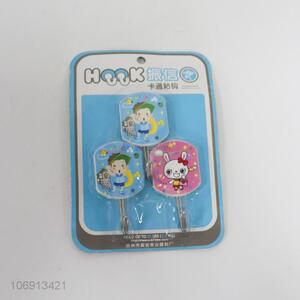 Suitable price 3pcs removable cartoon sticky wall hook clothes hanger