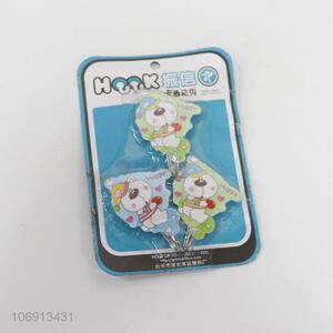 Factory price 3pcs cartoon plastic sticky hooks self adhesive hooks