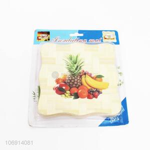 High Quality Kitchenware 4PCS Square Bamboo Heat Pad