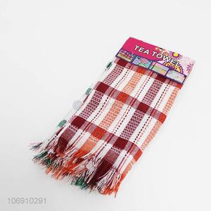 Wholesale fashion checked polyester kitchen tea towel set