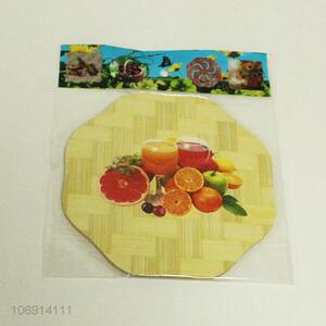 Promotional products bamboo kitchen coasters thickened bamboo heat pad