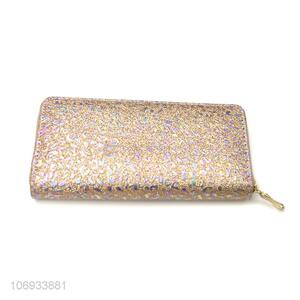 New Arrival Fashion Pvc Slim Purse Ladies Wallet Zip Long Lady Wallet