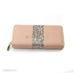 New Fashion Women Leather Wallet Zip Around Purse Lady Long Wallet