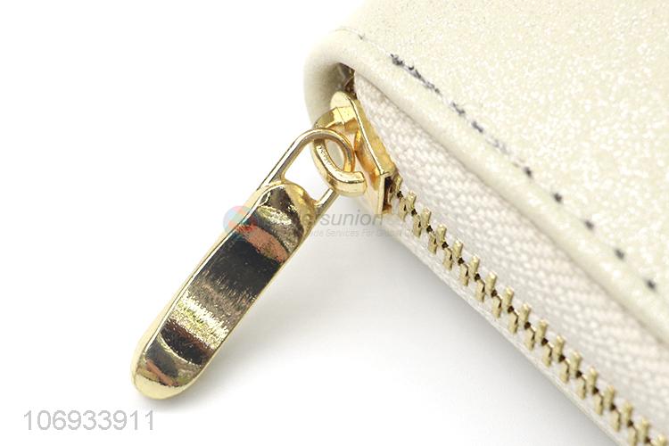 Wholesale Solid Color Wallet Ladies Long Purse Zip Wallet