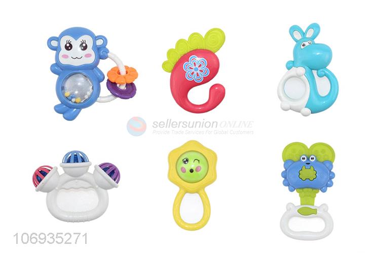 High Quality Plastic Rattle Baby Ring Bell Toys Set