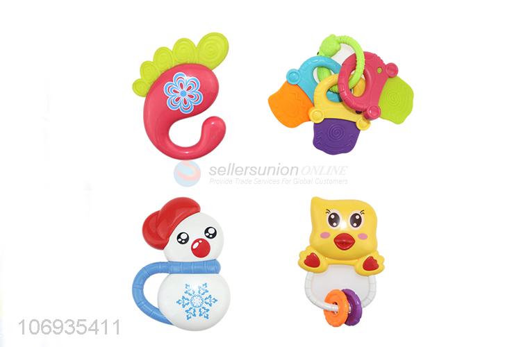 New Product Baby Educational Rattle Rings Bell Plastic Shaking Rattle Toys Set