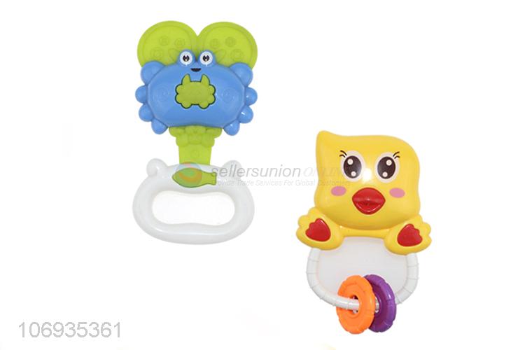 Promotion Baby Toys Lovely Plastic Cartoon Baby Shaking Hand Bell Baby Rattle Play Set Toys