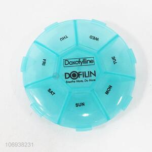 Wholesale premium round 7-day plastic pill storage case