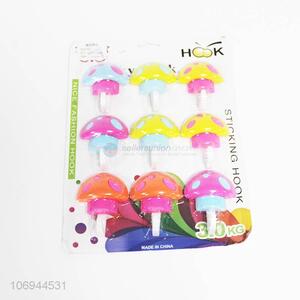 New 9PCS Mushroom Design Household Durable Plastic Sticky Hook