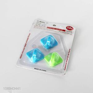 Good Quality 3 Pieces Colorful Plastic Sticky Hook