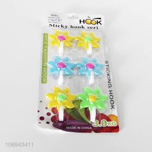 Wholesale 6 Pieces Flower Shape Plastic Sticky Hook