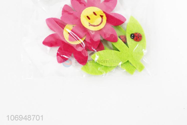 Unique design sun flowers diy felt cloth patch for garment decoration