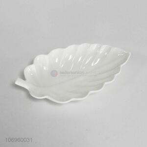 New product hotel restaurant leaf shaped ceramic plate of cold dishes