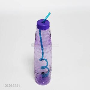 Custom Plastic 400ML Water Bottle With Straw