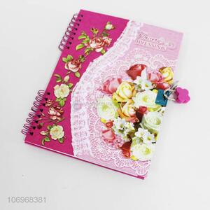 Good quality custom logo spiral notebook with lock