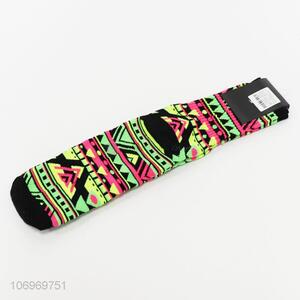 Creative design colorful geometric jacquard men winter crew socks