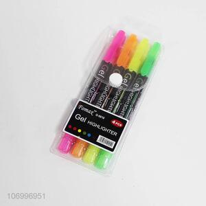 Factory price 4pcs plastic fluorescent pens plastic hilighters