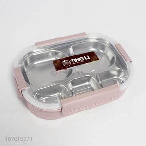 High quality safety 5 compartments stainless steel lunch box