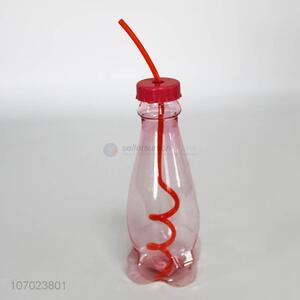 Wholesale Plastic Juice Bottle Water Bottle With Straw