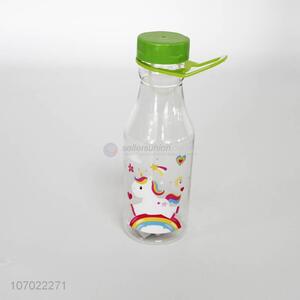 Cartoon Pattern Portable Plastic Water Bottle With Handle