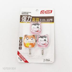 Good sale 3pcs cute cartoon animal design plastic sticky hooks