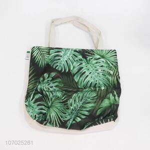 Good Factory Price Green Leaf Printed Canvas Shopping Bag