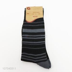 Factory wholesale striped men crew sock mid-calf length sock