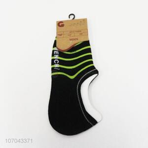 Factory price breathable striped men boat socks invisible socks