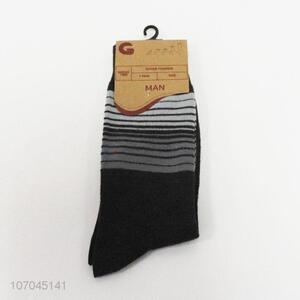 Reasonable price men winter striped mid-calf length sock
