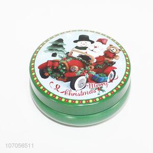 round Christmas tinplate cans for cookies