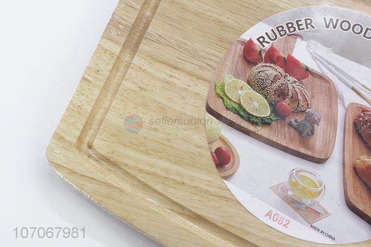 High Quality Rubber Wood Food Serving Tray Wooden Bread Boards