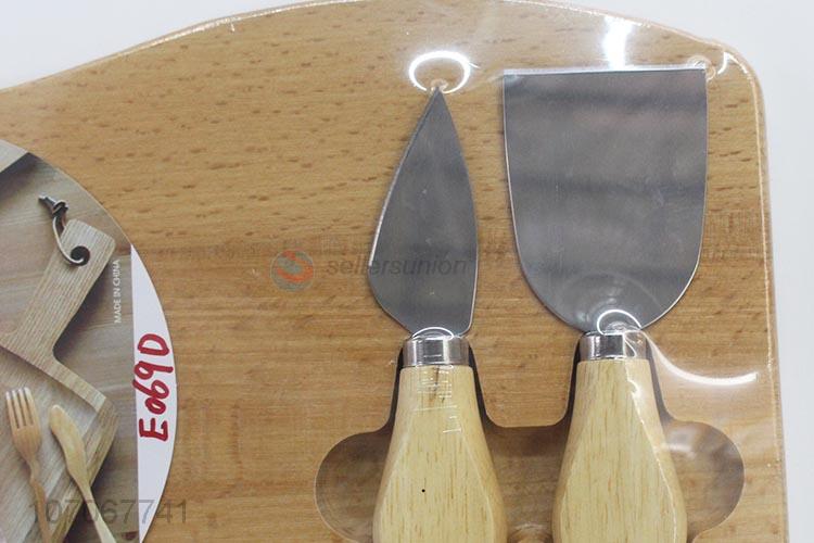 Custom 2 Pieces Cheese Knife With Wooden Cutting Board Set