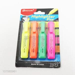 Good sale premium 4 colors plastic highlighter fluorescent pen