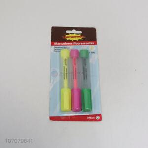 Best selling 3pcs colorful highlighters fluorescent markers for school