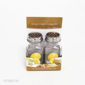 High quality wholesale kitchen 2pcs glass salt and pepper box