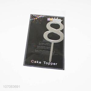 New arrival decorative number shape acrylic material cake toppers