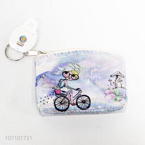 Promotional cheap cartoon girl printed pvc coin pouch coin wallet