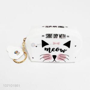 Hot sale cartoon cat printed pvc coin purse coin wallet