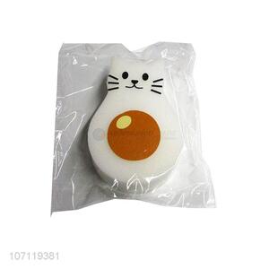 Superior quality cute cat shape kids bath sponge bath scrubber