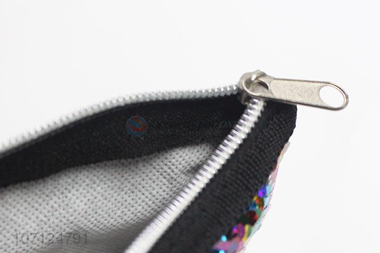 Fashion Colorful Sequins Pen Bag With Zipper