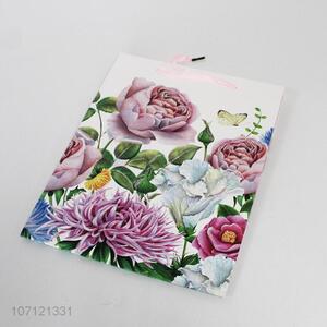 Competitive Price Flowers Printed Happy Birthday Paper Gift Bag