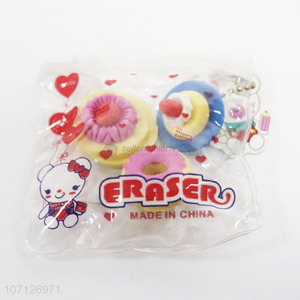 Wholesale 3 Pieces Dessert  Shape Colorful Eraser Set