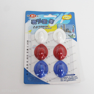 Low price household supplies colorful plastic sticky hooks adhesive hooks