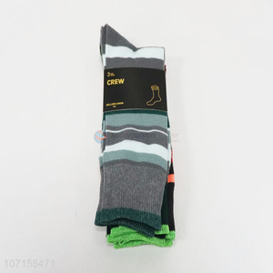 Popular 3 Pairs Crew Sock Colorful Man Socks