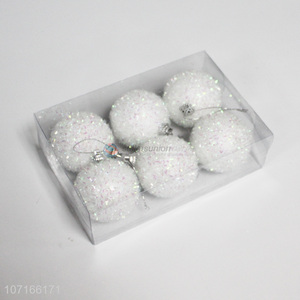 Wholesale price 6pcs white Christmas ball Christmas ornaments